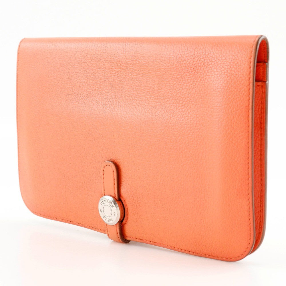 Hermes Dogon Duo Combined Wallet Leather Pink Leather Wallets Accessory (Authentic Pre-Loved)