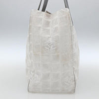 Chanel Travel Line Tote Nylon Silver Nylon Tote Bag Bag (Authentic Pre-Loved)