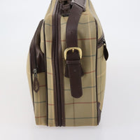 Burberry Nova Check Boston Bag Canvas Beige Canvas Travel Bag Bag (Authentic Pre-Loved)