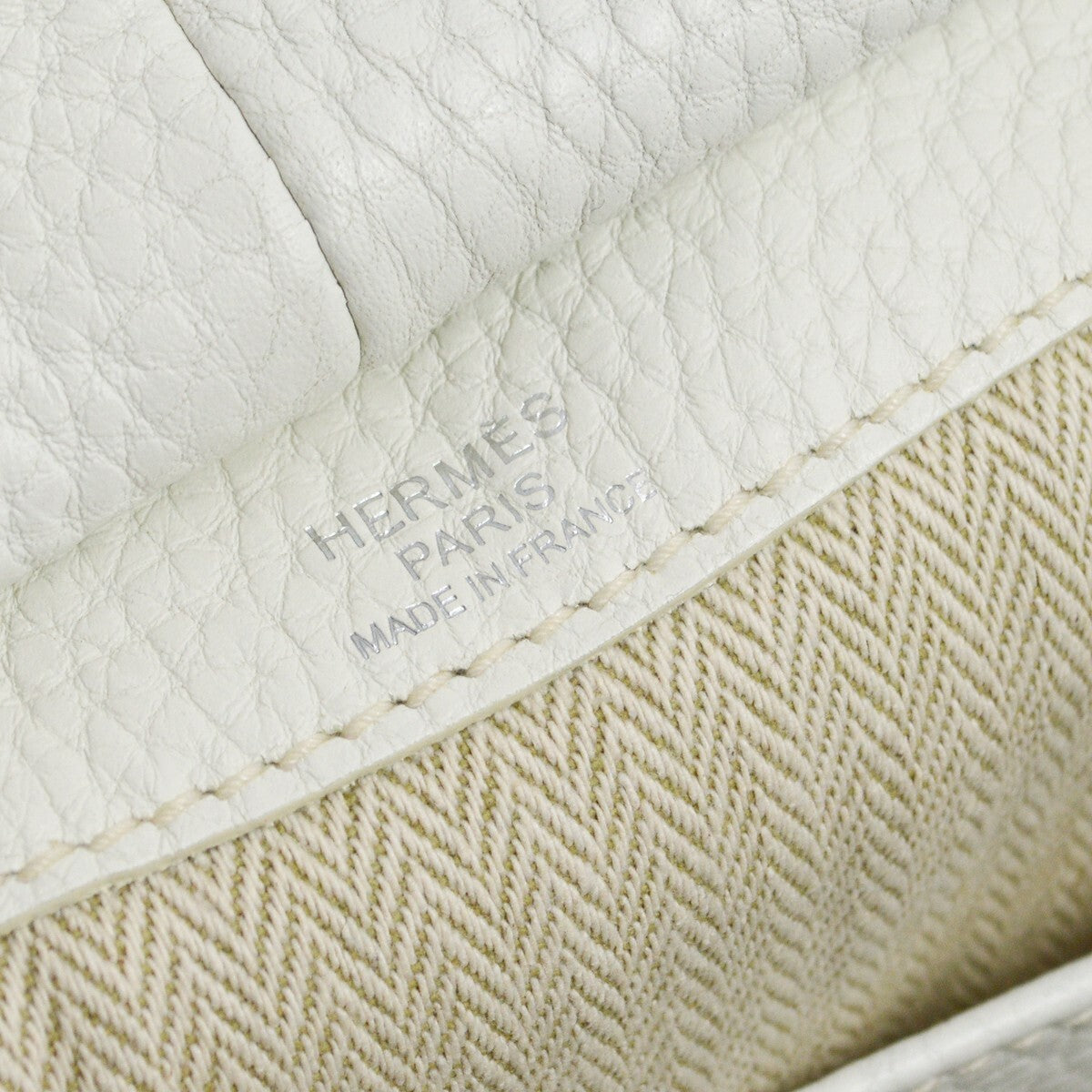 Hermes Pursangle Bag Leather White Leather Handbag (Authentic Pre-Loved)