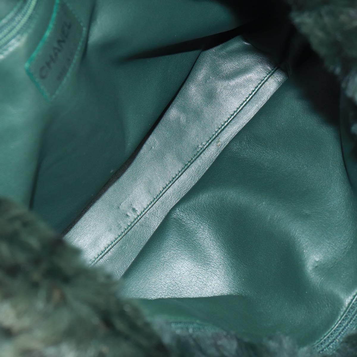 Chanel Chanel Chain Tote Lapin Fur Green Fur Tote Bag Bag (Pre-Loved)