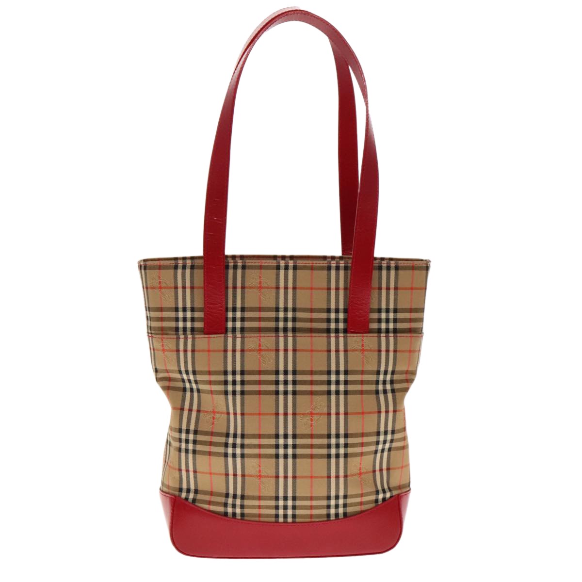 Burberry Nova Check Shoulder Bag Canvas And Leather Beige Canvas Shoulder Bag Bag (Authentic Pre-Loved)