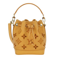 Louis Vuitton Noe Nm Handbag Perforated And Embroidered Monogram Leather Yellow Leather Shoulder Bag Bag (Pre-Loved)