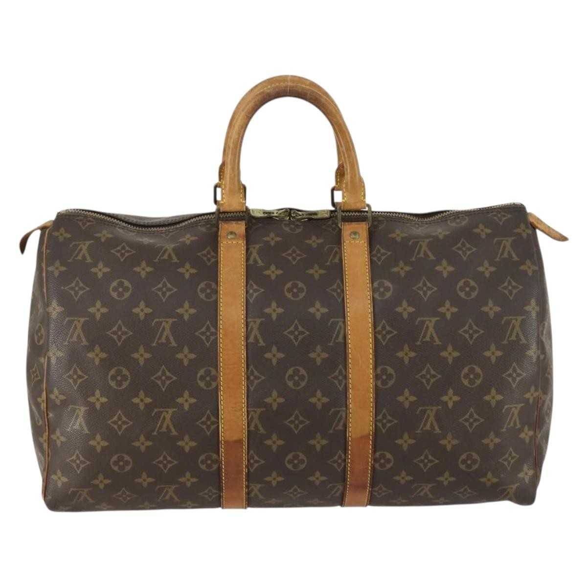 Louis Vuitton Keepall Bag Monogram Canvas Brown Canvas Travel Bag Bag (Authentic Pre-Loved)