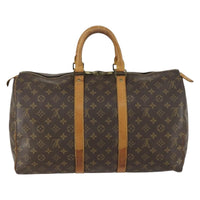 Louis Vuitton Keepall Bag Monogram Canvas Brown Canvas Travel Bag Bag (Authentic Pre-Loved)