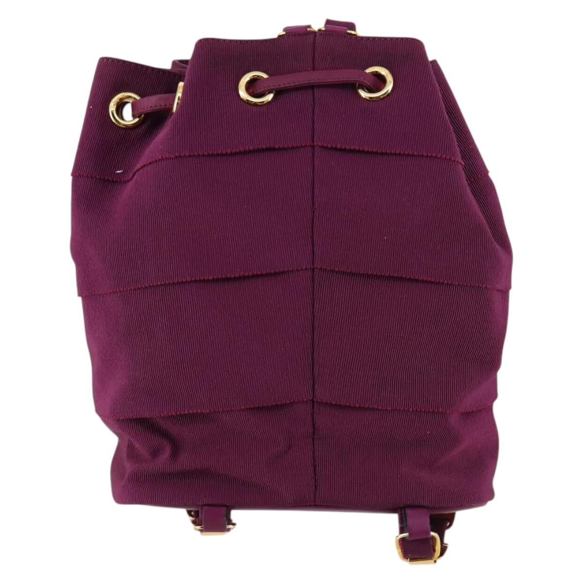 Salvatore Ferragamo Vala Backpack Canvas Purple Canvas Backpack Bag (Authentic Pre-Loved)