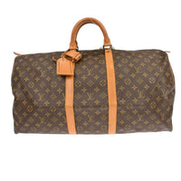 Louis Vuitton Keepall Bag Monogram Canvas Brown Canvas Travel Bag Bag (Authentic Pre-Loved)