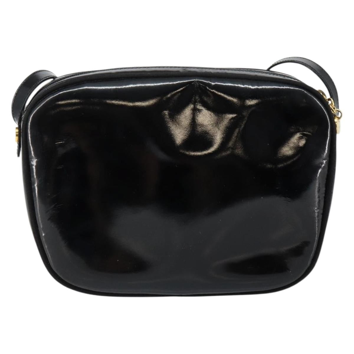 Salvatore Ferragamo Vala Shoulder Bag Patent Leather Black Patent_Leather Shoulder Bag Bag (Authentic Pre-Loved)