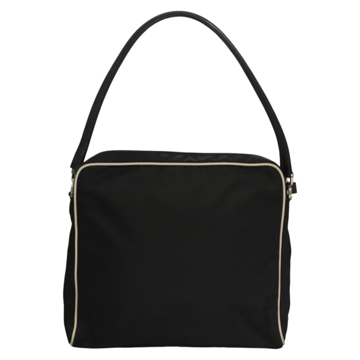 Prada Vintage Shoulder Bag Nylon And Leather Black Nylon Shoulder Bag Bag (Authentic Pre-Loved)