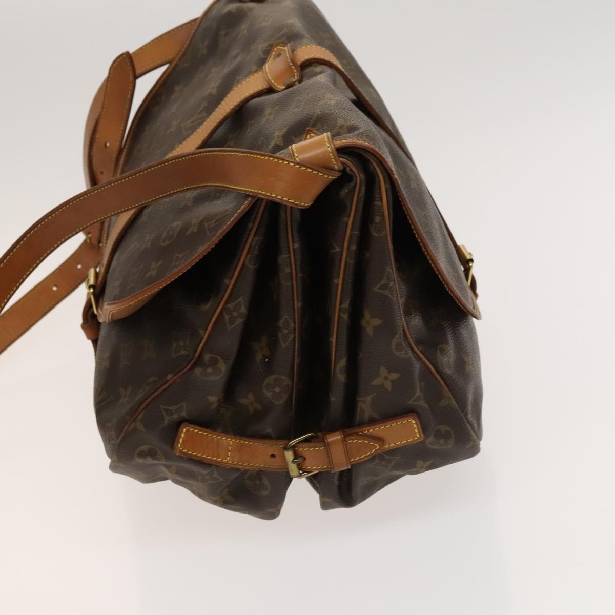Louis Vuitton Saumur Handbag Monogram Canvas Brown Canvas Shoulder Bag Bag (Authentic Pre-Loved)