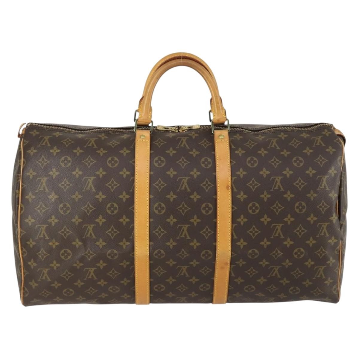 Louis Vuitton Keepall Bag Monogram Canvas Brown Canvas Travel Bag Bag (Pre-Loved)