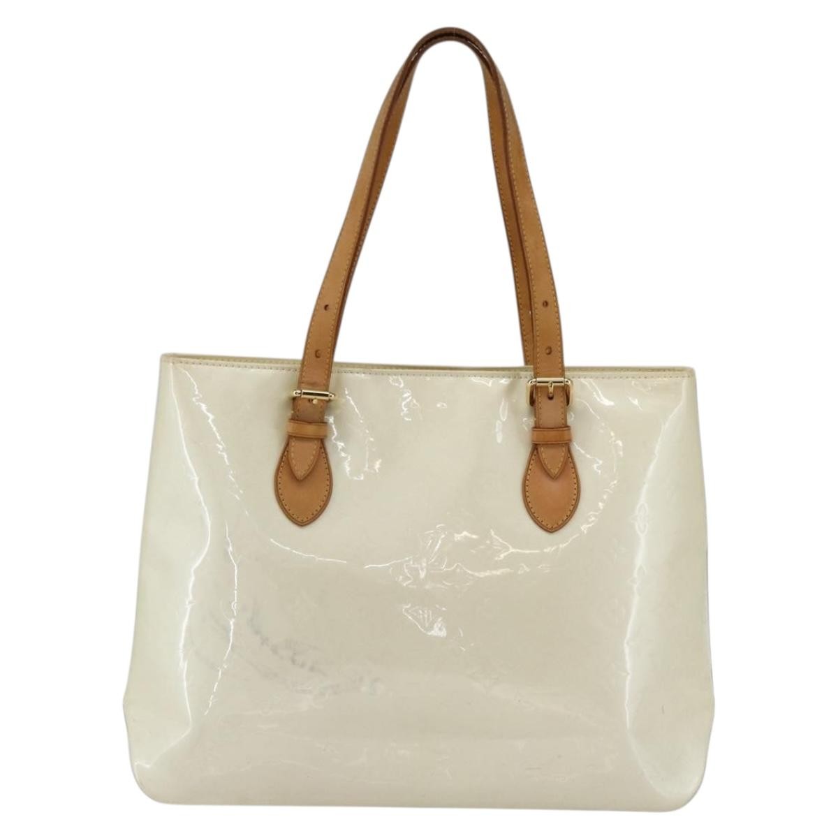 Louis Vuitton Brentwood Handbag Monogram Vernis Beige Patent_Leather Tote Bag Bag (Pre-Loved)