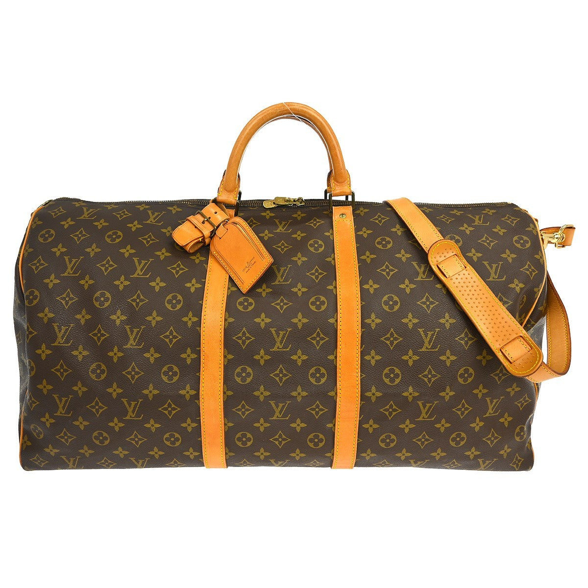 Louis Vuitton Keepall Bandouliere Bag Monogram Canvas Brown Canvas Travel Bag Bag (Authentic Pre-Loved)