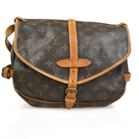 Louis Vuitton Saumur Handbag Monogram Canvas Brown Canvas Shoulder Bag Bag (Pre-Loved)