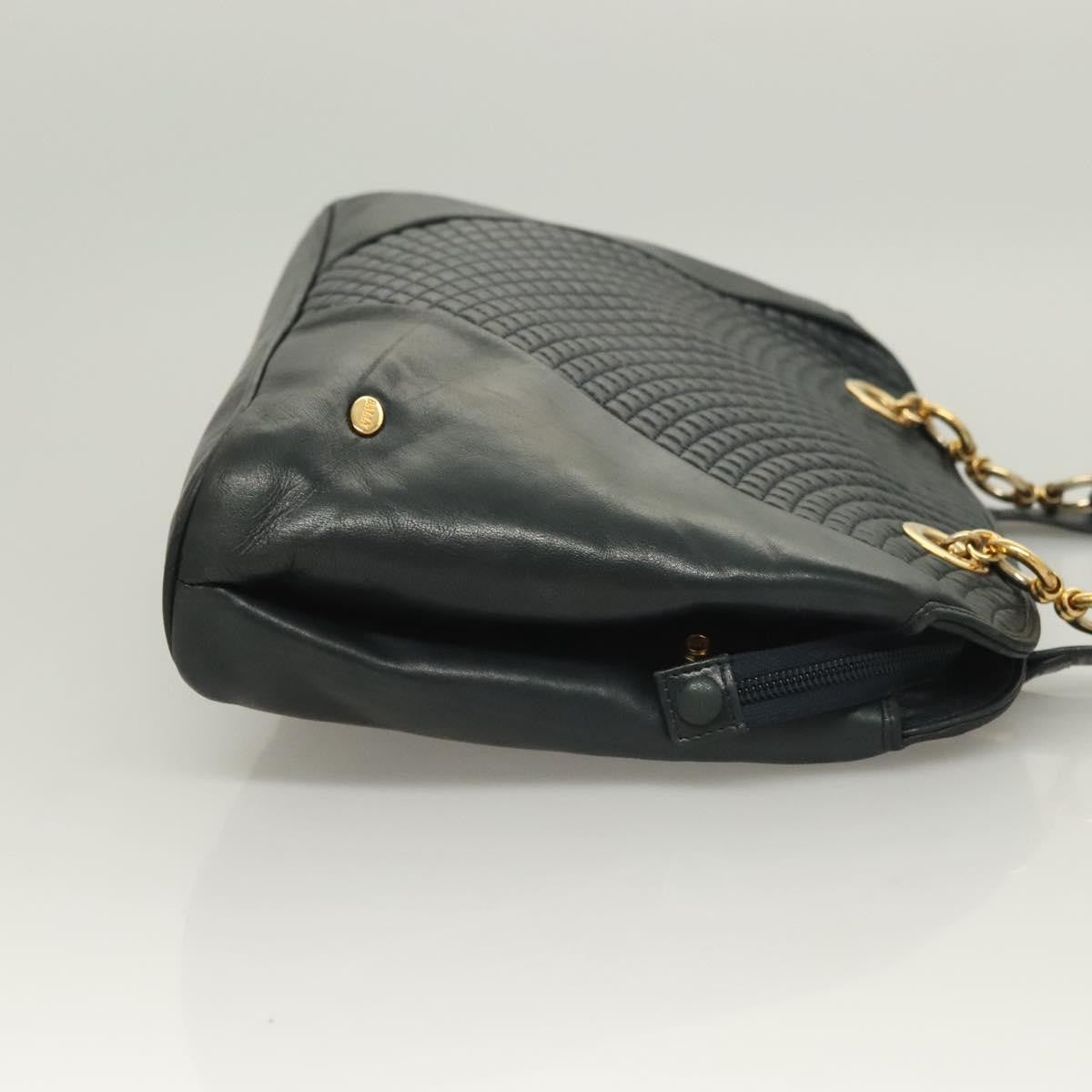 Bally Vintage Shoulder Bag Quilted Leather Black Leather Handbag (Pre-Loved)