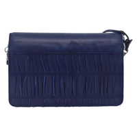 Prada Gaufre Flap Shoulder Bag Nappa Leather Blue Leather Shoulder Bag Bag (Authentic Pre-Loved)