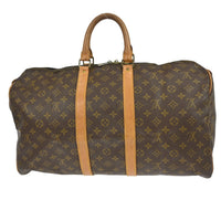Louis Vuitton Keepall Bag Monogram Canvas Brown Canvas Travel Bag Bag (Pre-Loved)