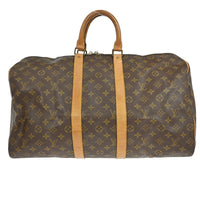 Louis Vuitton Keepall Bag Monogram Canvas Brown Canvas Travel Bag Bag (Pre-Loved)