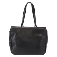 Salvatore Ferragamo Gancini Tote Leather Black Leather Tote Bag Bag (Authentic Pre-Loved)