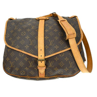 Louis Vuitton Saumur Handbag Monogram Canvas Brown Canvas Shoulder Bag Bag (Authentic Pre-Loved)