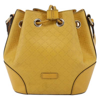 Gucci Bright Bucket Bag Diamante Leather Yellow Leather Shoulder Bag Bag (Authentic Pre-Loved)