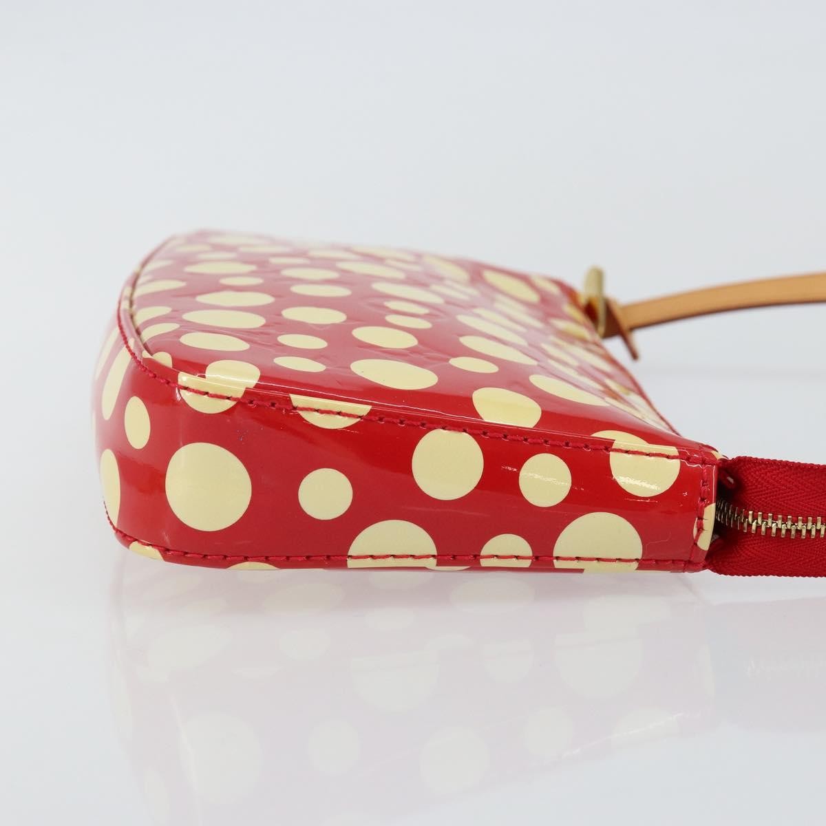 Louis Vuitton Pochette Accessoires Yayoi Kusama Painted Dots Monogram Vernis Red Patent_Leather Clutche & Pouche Bag (Authentic Pre-Loved)