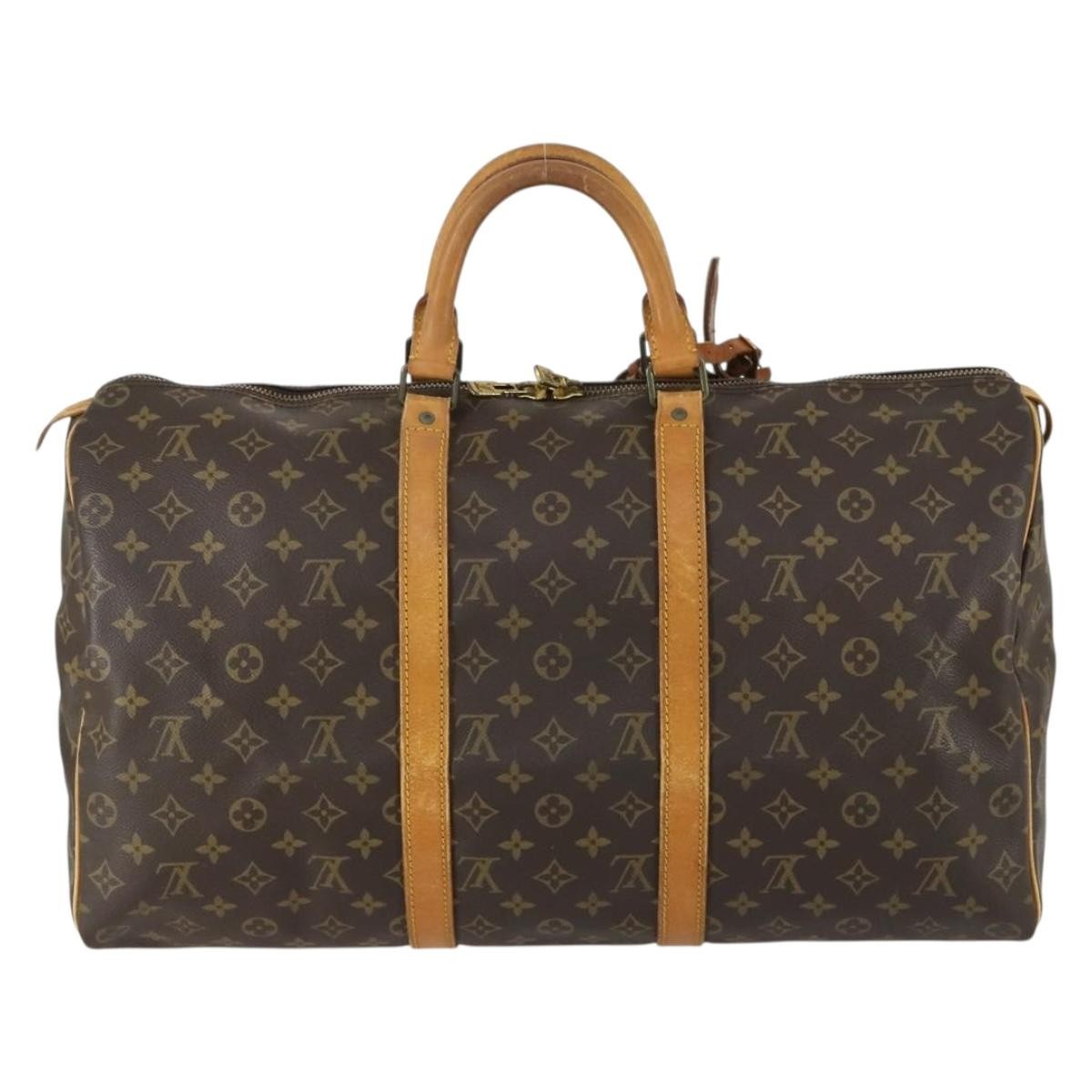 Louis Vuitton Keepall Bag Monogram Canvas Brown Canvas Travel Bag Bag (Pre-Loved)