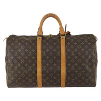 Louis Vuitton Keepall Bag Monogram Canvas Brown Canvas Travel Bag Bag (Pre-Loved)