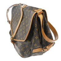 Louis Vuitton Saumur Handbag Monogram Canvas Brown Canvas Shoulder Bag Bag (Pre-Loved)