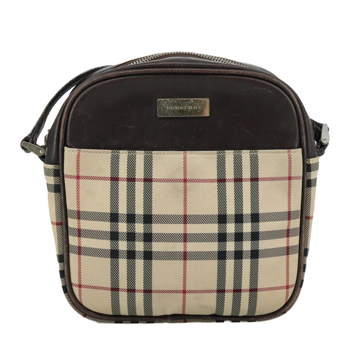 Burberry Nova Check Shoulder Bag Canvas And Leather Beige Canvas Shoulder Bag Bag (Authentic Pre-Loved)