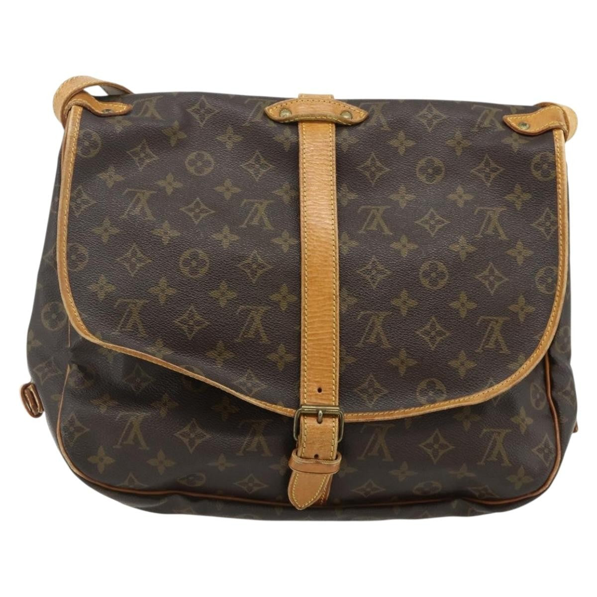 Louis Vuitton Saumur Handbag Monogram Canvas Brown Canvas Shoulder Bag Bag (Authentic Pre-Loved)