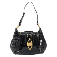 Salvatore Ferragamo Gancini Tote Patent Leather Black Patent_Leather Tote Bag Bag (Authentic Pre-Loved)