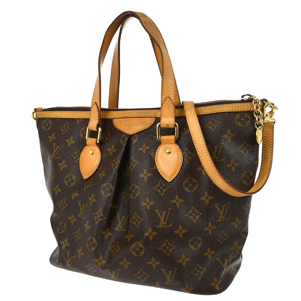 Louis Vuitton Palermo Handbag Monogram Canvas Brown Canvas Tote Bag Bag (Authentic Pre-Loved)
