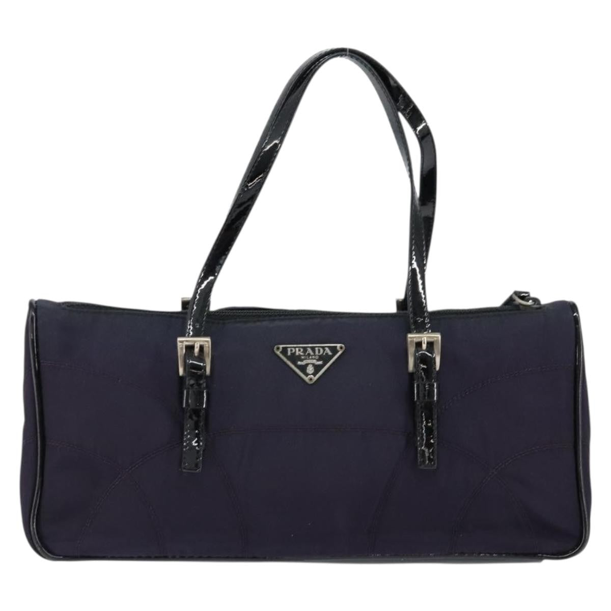 Prada Baguette Shoulder Bag Quilted Tessuto With Leather Purple Nylon Shoulder Bag Bag (Authentic Pre-Loved)