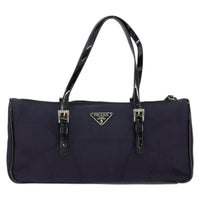 Prada Baguette Shoulder Bag Quilted Tessuto With Leather Purple Nylon Shoulder Bag Bag (Authentic Pre-Loved)