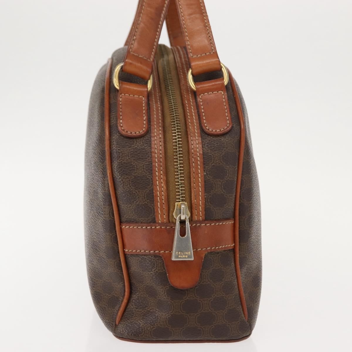 Celine Vintage Macadam Handbag Canvas And Leather Brown Canvas Handbag (Authentic Pre-Loved)