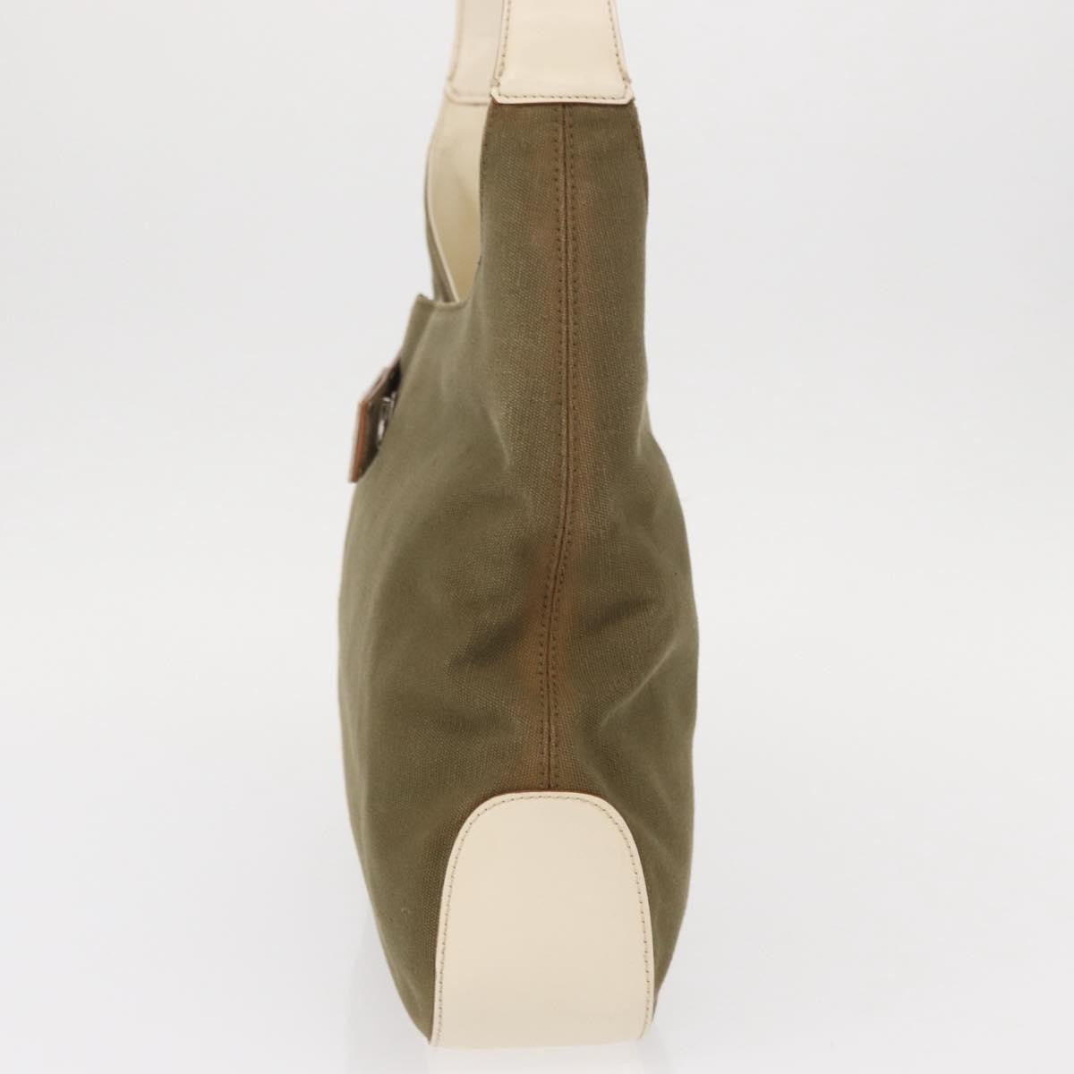 Salvatore Ferragamo Gancini Shoulder Bag Canvas Khaki Canvas Shoulder Bag Bag (Authentic Pre-Loved)