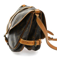 Louis Vuitton Saumur Handbag Monogram Canvas Brown Canvas Shoulder Bag Bag (Pre-Loved)