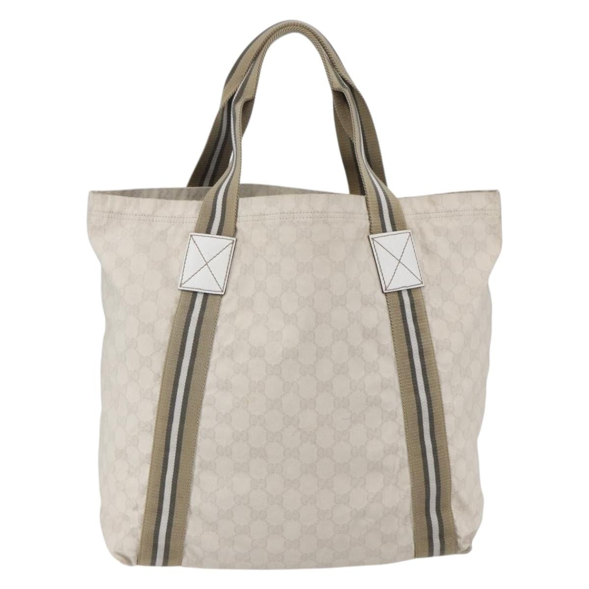 Gucci Original Web Tote Gg Canvas Beige Canvas Tote Bag Bag (Pre-Loved)