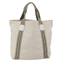 Gucci Original Web Tote Gg Canvas Beige Canvas Tote Bag Bag (Pre-Loved)