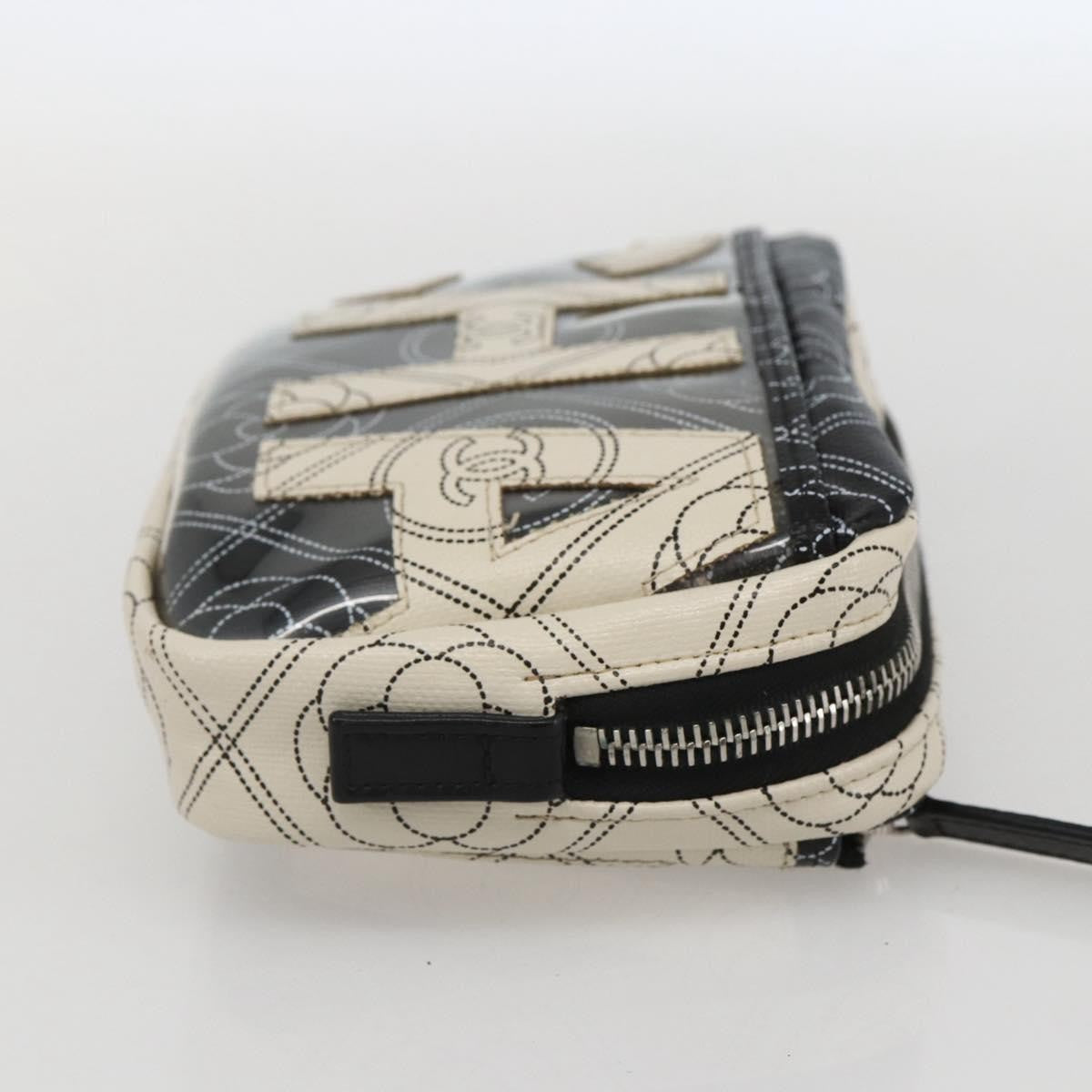 Chanel Logo Camera Case Clutch Printed Coated Canvas Black Pvc Clutche & Pouche Bag (Authentic Pre-Loved)