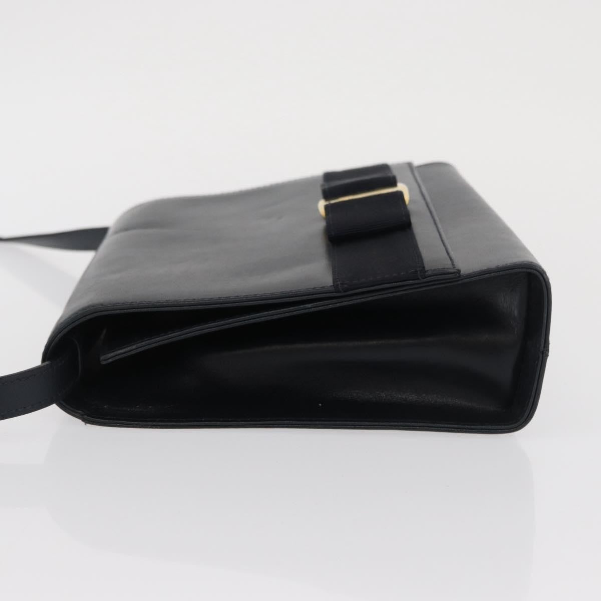 Salvatore Ferragamo Salvatore Ferragamo Vala Shoulder Bag Leather Navy Leather Shoulder Bag Bag (Pre-Loved)