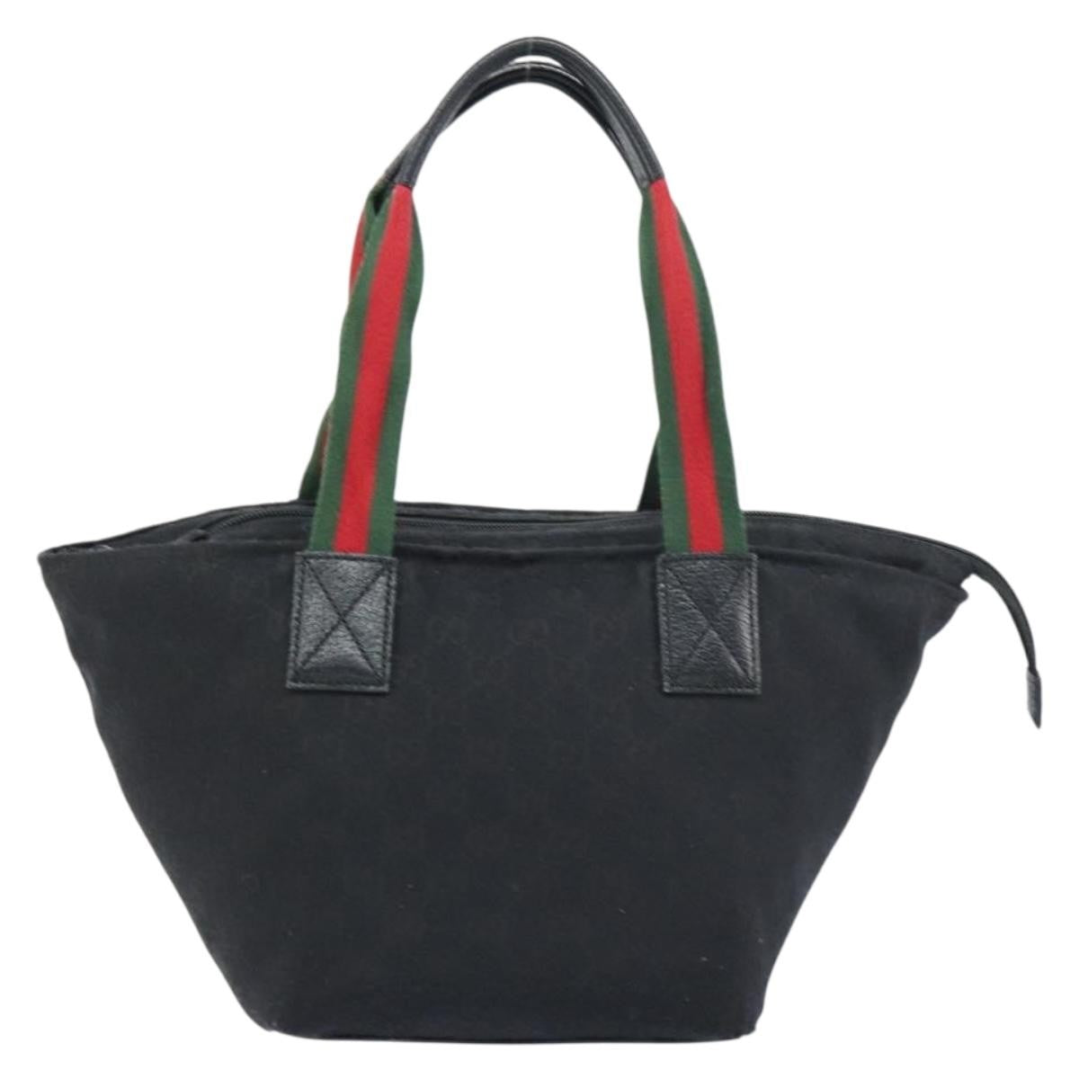 Gucci Web Zip Tote Gg Canvas Black Canvas Tote Bag Bag (Authentic Pre-Loved)