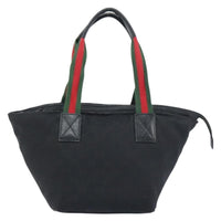 Gucci Web Zip Tote Gg Canvas Black Canvas Tote Bag Bag (Authentic Pre-Loved)