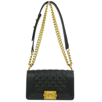 Chanel Boy Flap Bag Quilted Caviar Black Leather Shoulder Bag Bag (Pre-Loved)