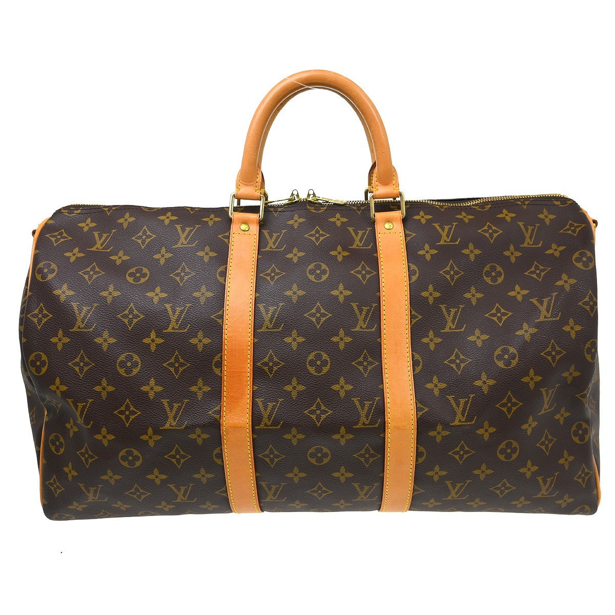 Louis Vuitton Keepall Bandouliere Bag Monogram Canvas Brown Canvas Travel Bag Bag (Pre-Loved)
