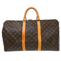 Louis Vuitton Keepall Bandouliere Bag Monogram Canvas Brown Canvas Travel Bag Bag (Pre-Loved)