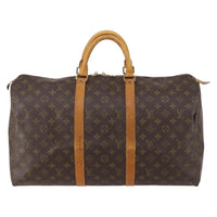 Louis Vuitton Keepall Bag Monogram Canvas Brown Canvas Travel Bag Bag (Authentic Pre-Loved)