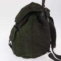 Prada Double Front Pocket Backpack Tessuto Khaki Nylon Backpack Bag (Authentic Pre-Loved)