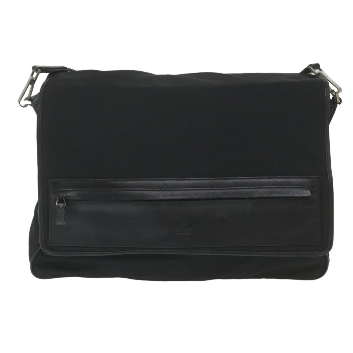 Gucci Vintage Flap Crossbody Bag Nylon Black Nylon Shoulder Bag Bag (Authentic Pre-Loved)